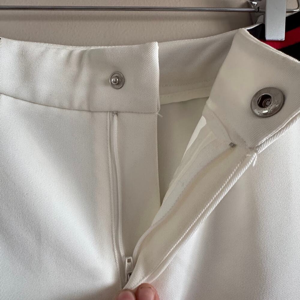 Gucci White Twill Shorts Ribbed Knit Striped Waistband Size IT 38 US 2 - Picture 3 of 9